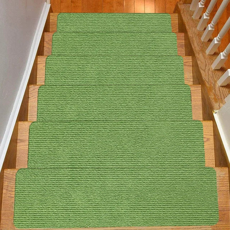 Self Adhesive Stair Tread Carpet Mats Solid Striped Anti-Skid Step Floor Carpet Washable Non-Slip Stair Protector Carpet for Kid