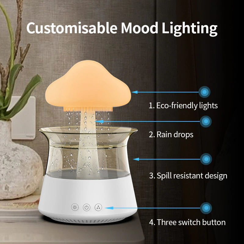 Aromatherapy Essential Oil Diffuser Wood Grain Remote Control Ultrasonic Water Drops Air Humidifier with 7 Color Lights Home