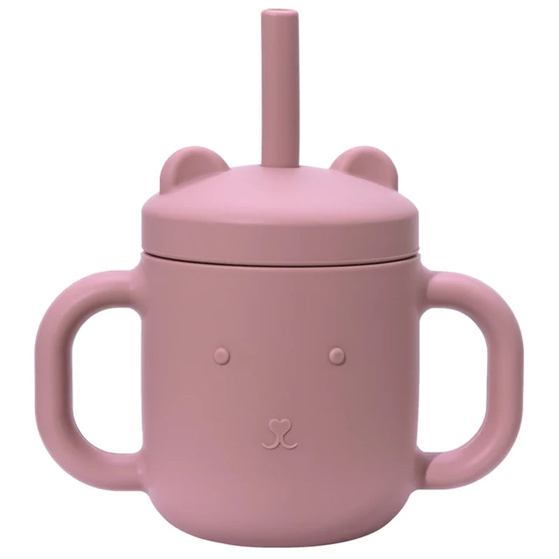 BPA Free Safe Baby Cup Drinking Training Cartoon Shape Cup Baby Silicone Sippy Cups with Straw for Toddler Baby Items